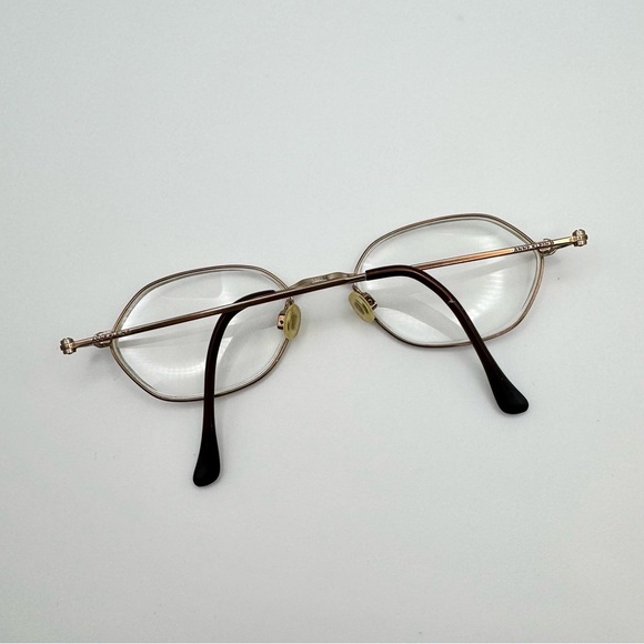 Vintage Anne Klein K1028 48-17-135 Gold Oval Geometric Glasses - Picture 2 of 7